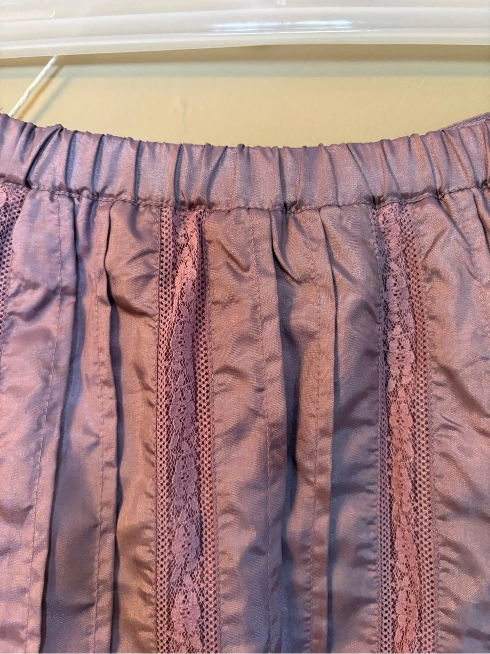 April Cornell Lavender Silk Blend Lace Tiered Maxi Skirt Size XL - Picture 11 of 12
